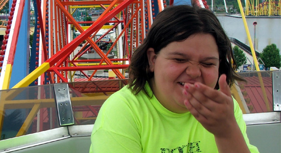 Sarah on Giant Gondola Wheel