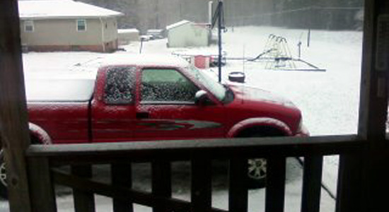 My truck in the snow