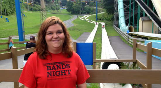 Sarah at the Alpine Slide