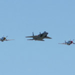 F-15 Eagle and P-51 Mustangs