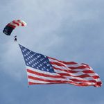 Skydiver with Ole Glory