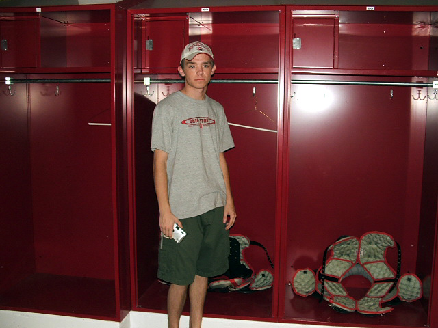 Tyler in the home locker room