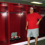 Derek in the home locker room