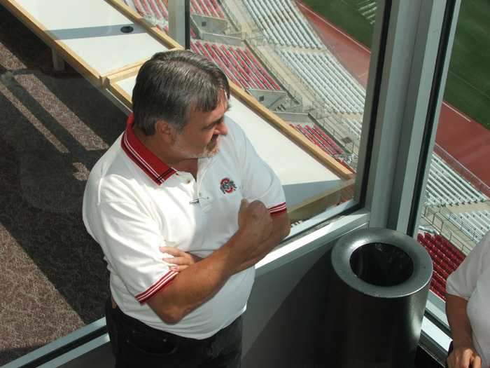 Charlie in the press box