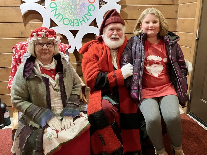 Mrs. Claus, Santa and Emma.